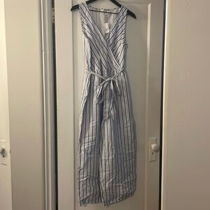 Blue and white striped jumpsuit - GAP